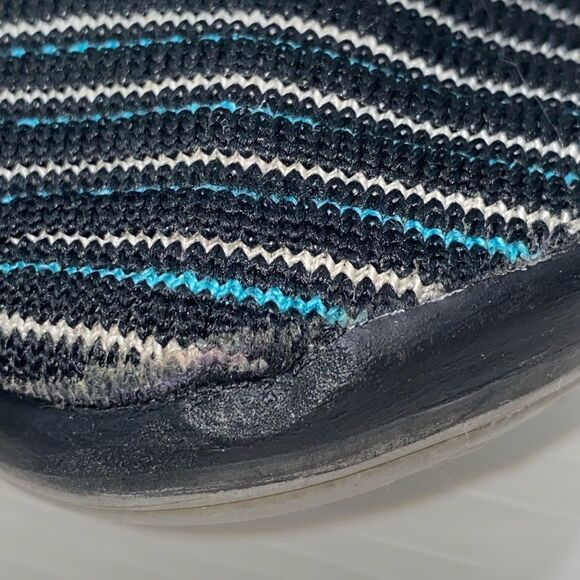 Nike Free Transform Flyknit Black Blue Striped Athletic Gym Shoes Trainers Sz 8 - Picture 14 of 14